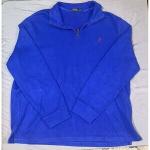 Polo Ralph Lauren Sweater Men's XXL 1/4 Zip Long Sleeve Royal Blue Soft
